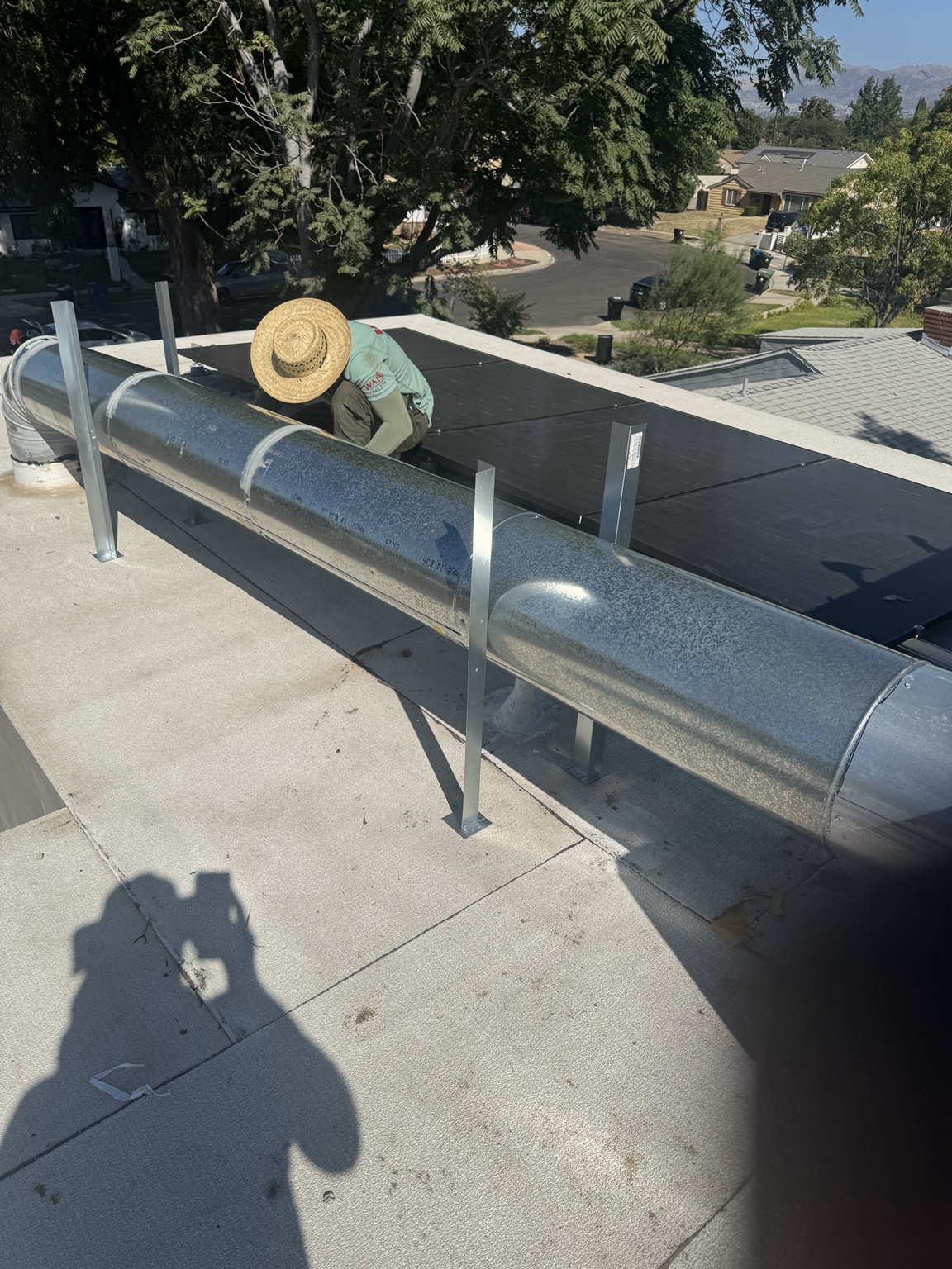 New rooftop HVAC ductwork